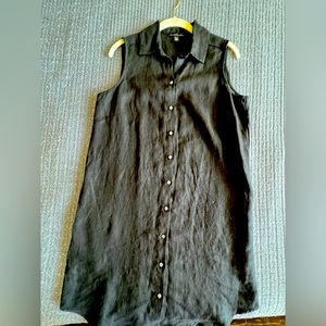 Saks Fifth Avenue brand black midi linen dress. Size small.